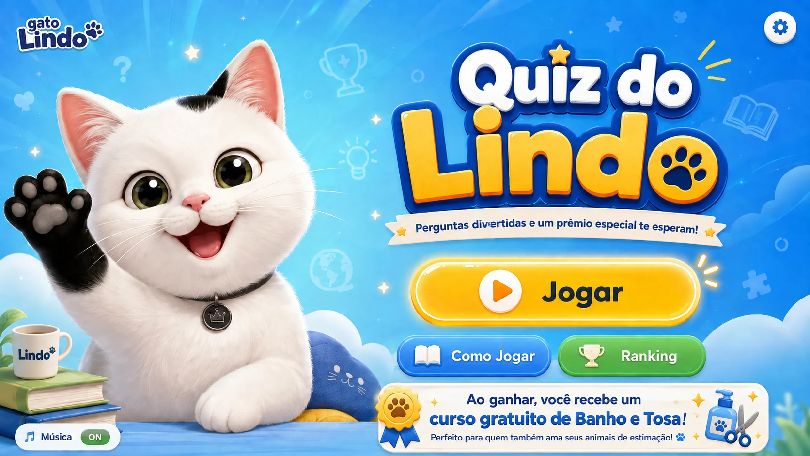 Tela inicial do Quiz do Lindo